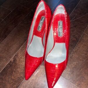 Vince Caruso Red Kitten Heels